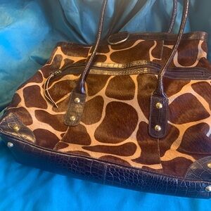 Stylish Brown Animal Print Tote Bag